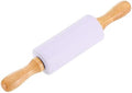 uxcell 4 Inch Silicone Rolling Pin, Small Dough Roller with Wood