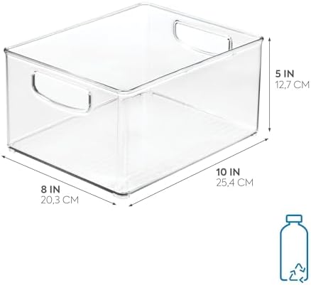 iDesign Stackable Storage Bin with Handles, Clear