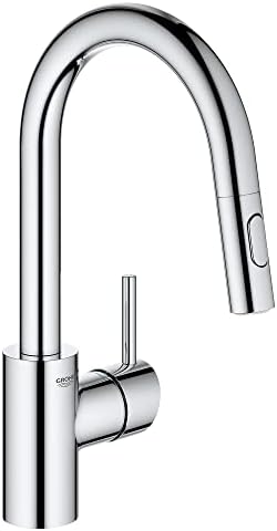GROHE Concetto Pull-Down Bar Faucet with Sprayer, Starlight Chrome