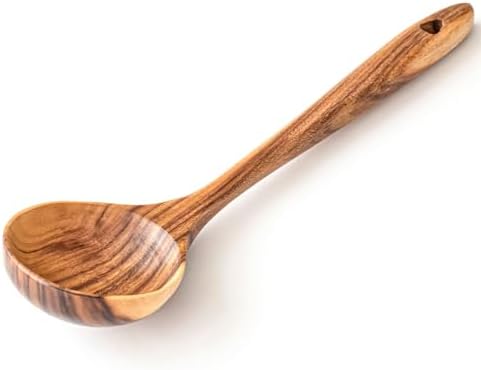 Gudamaye 13 Inch Natural Teak Wooden Soup Ladles