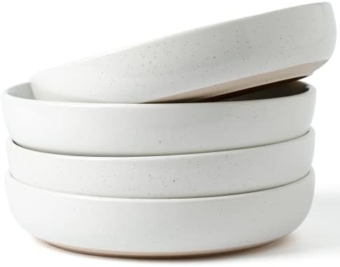 famiware Milkyway 33 oz Pasta Bowls Set of 4, White