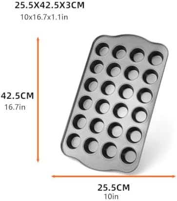 Mini Muffin Pan,Non-Stick 24 Cups Mini Cupcake Pans for Baking Tin