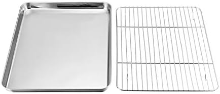 TeamFar Baking Sheet with Cooling Rack Set, 16 x 12 x 1 inch
