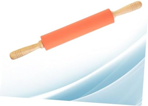10-inch Silicone Rolling Pin with Wood Handles for Baking