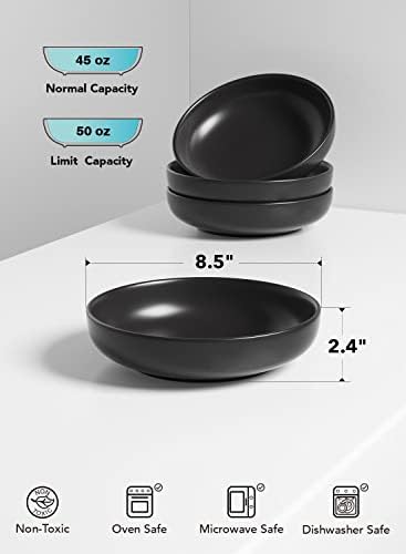 LE TAUCI Pasta Bowls 45 oz, Salad Bowls Set for Serving Soup, Pasta
