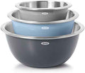 OXO Good Grips 3-Piece Stainless Steel Mixing Bowl Set - Blue & Gray