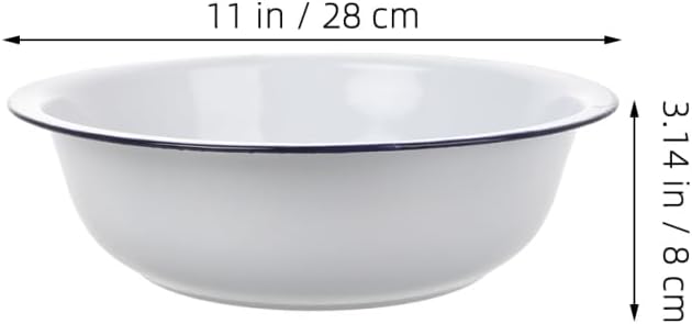 ABOOFAN Vintage Enamel Basin 11.02 Inch Round Enamel Dish Basin for