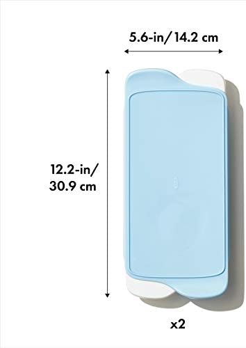 OXO Good Grips Flexible Ice Cube Tray with Lid - 2 Pack, Blue & White