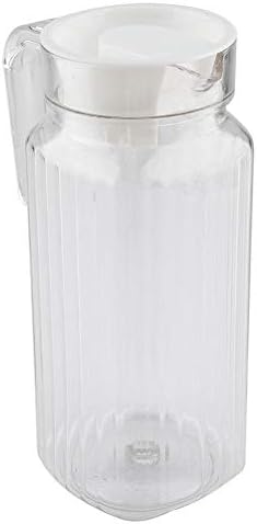Fdit Acrylic Water Pitcher 800ml with Lid and Handle, Clear