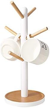 Wooden Mug Holder Tree, Removable Coffee Tea Cup Holder Display Stand