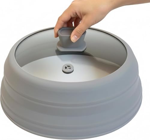 Microwave Splatter Cover for Food 10.8 Inch Collapsible Cover with