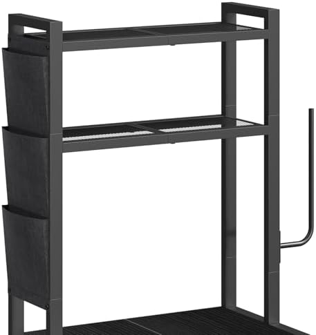 MAHANCRIS 3-Tier Microwave Stand with Mini Fridge Shelf
