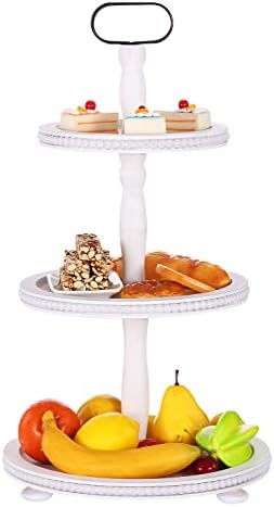 Urban Deco Wooden Tiered Tray 3-Tier Decorative Tray Farmhouse Serving