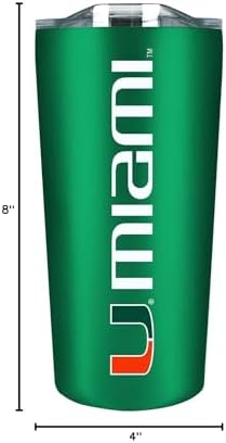 Miami Hurricanes NCAA 18oz Stainless Steel Insulated Tumbler BPA-Free