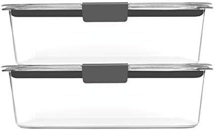Rubbermaid Brilliance Food Storage Containers, Set of 2, Clear