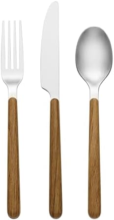 Oneida 24 Seven Faux Wood 12-Piece Silverware Set for 4, Flatware