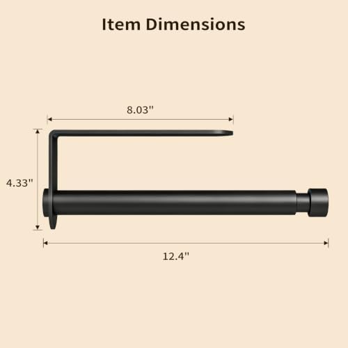 YUMORE Adhesive Paper Towel Holder, Under Cabinet, Black