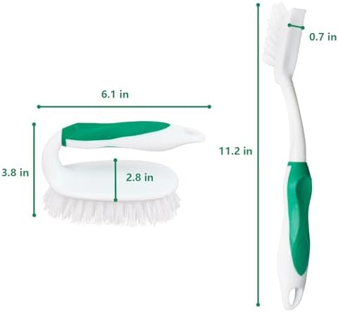 4 Pack Deep Cleaning Scrub Brush Set, Green