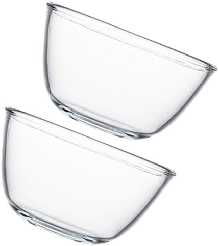 GALPADA 2pcs Glass Mixing Bowl 500ml for Salad and Soup Xmas