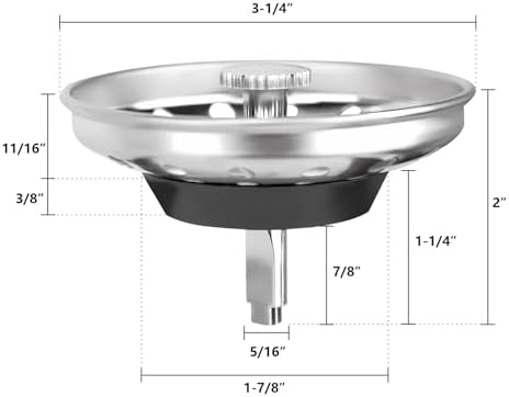 Uni-Green - 2 Pack - Kitchen Sink Strainer and Stopper Kit Basket