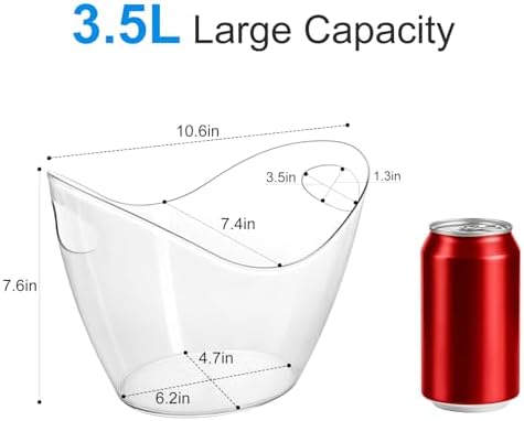 3.5L Ice Bucket for Parties 2 Pcs (in 1 Package), Portable Drink