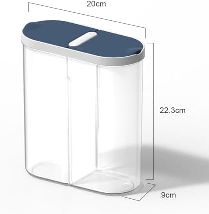Cereal Container 8.8oz Blue – Divided Storage Design, Airtight Plastic