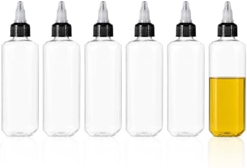 6Pcs 3.4 OZ Plastic Squeeze Bottles for Liquids Oil Squeeze Bottle