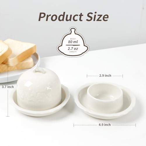 Butter Dish, Ceramic Small Butter Dish with Lid, 2025 Design Mini
