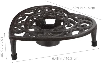 Heart Shaped Cast Iron Teapot Warmer Tripod Stand for Tea Service