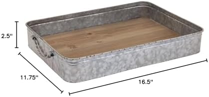 Boston International Rectangle Tray |Galvanized Decorative Serving