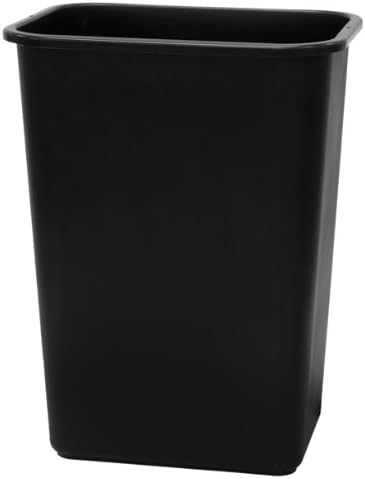United Solutions WB0060 Black Plastic 41 Quart Office Wastebastket-10.25 Gallon - Image 2