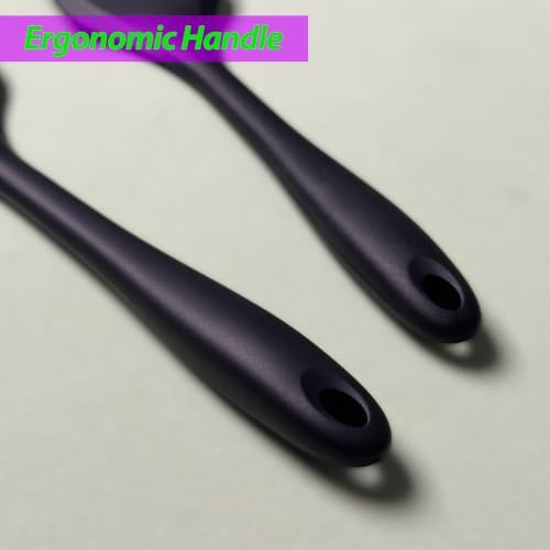 Silicone Spatula Set, Heat Resistant Solid & Slotted Turner, 11 IN
