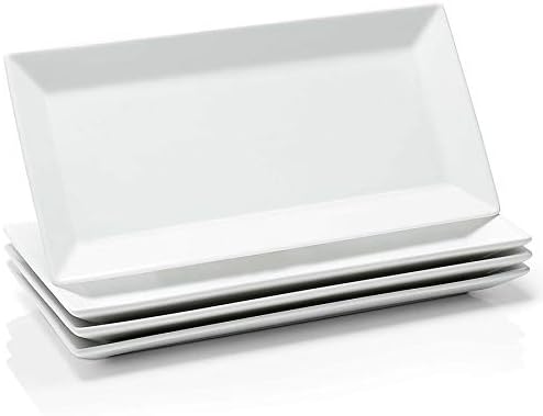 Sweese Porcelain Serving Tray, 12 Inch Rectangle Plates for Sushi