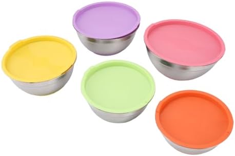Mixing Bowls Set, Stainless Steel 5 Piece Nesting Sizes
