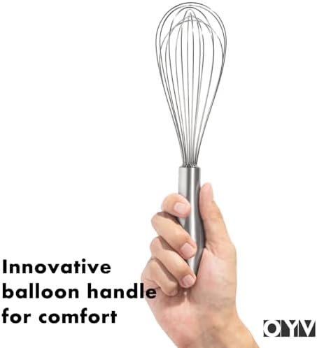OYV 18/10 Stainless Steel Whisk, Ergonomic Handle, Dishwasher Safe