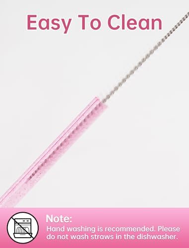 NiHome 12" Reusable Heart Shaped Straws Fit for Stanley Tumbler