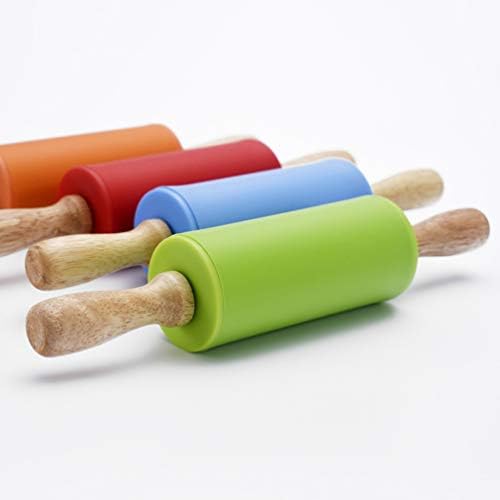 Mini Pin Rolling for Silicone with Wooden Handle Dough Baking