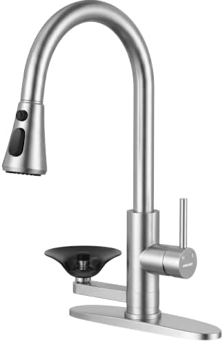 Kitchen Faucet with Glass Rinser, Pull Down Sparyer, 3 Water Modes