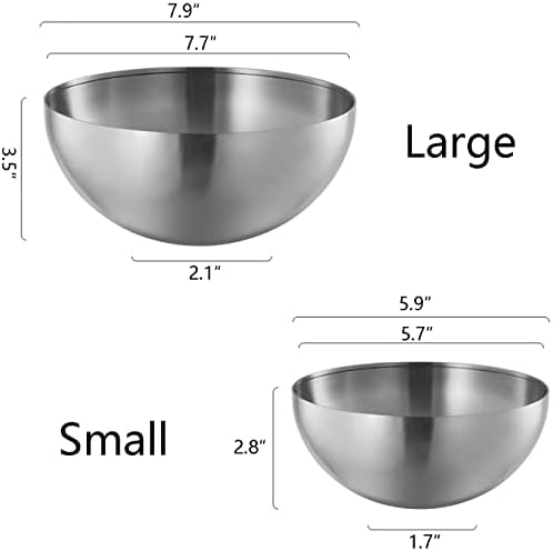 Stainless Steel Salad & Serving Bowls - Nesting Mixing Bowls for