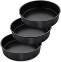 Herogo 8 x 2 Inch Black Round Cake Pan Set of 3, Nonstick Sturdy