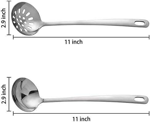 304 Stainless Steel Flatware Serving Utensils, Skimmer Slotted Spoon