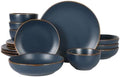 Gibson Home Hazeltine 16-Piece Navy Blue Stoneware Dinnerware Set