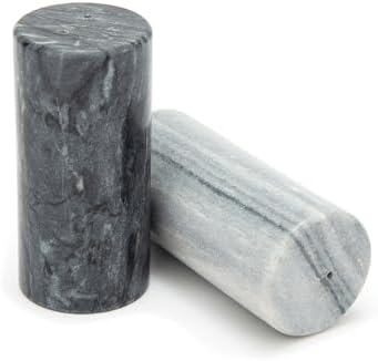 Fox Run White & Black Marble Salt & Pepper Shaker, Set 2 Spice Shakers