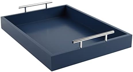 JJSQYLAN Wooden Serving Tray with Handles Rectangle Breakfast Tray for