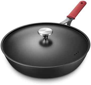 Carbon Steel Pan, 12 Inch Nonstick Frying Pan Skillet with Lid