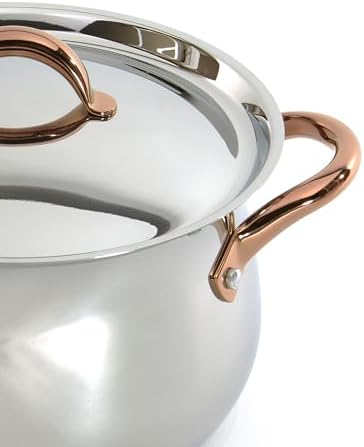Berghoff Ouro Gold 17Pc Cookware Set,18/10 Stainless Steel,Metal Lids