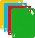 Non-slip Plastic Cutting Board Set 4pcs with Color-coded Food Icons