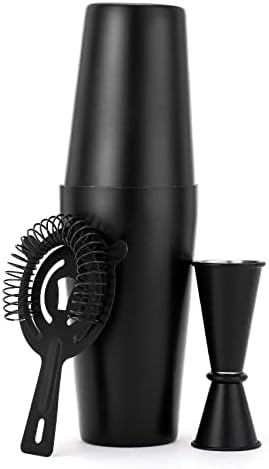 JNWINOG Cocktail Shaker Set 4-Piece Boston Shaker Kit with 20oz/25oz