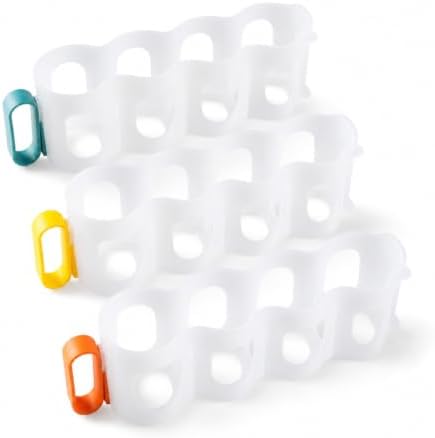 3-Pack Clear Stackable Can Organizer for Refrigerator Door