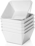 Samsle Ceramic Square Cereal Bowls 16 oz, Set of 6, White